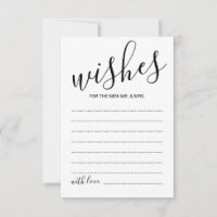 Modern Script Wedding Advice and Wishes Card