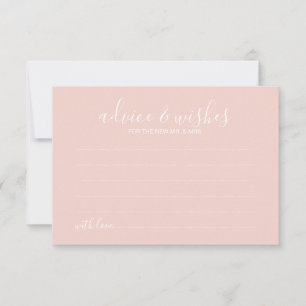 Modern Script Wedding Advice and Wishes Card