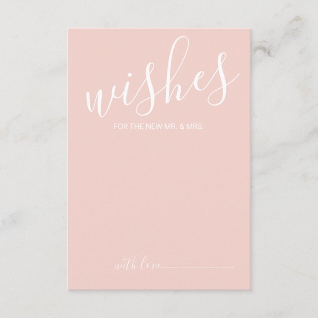 Modern Script Wedding Advice and Wishes Card (Front)