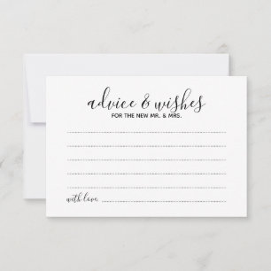 Modern Script Wedding Advice and Wishes Card