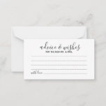 Modern Script Wedding Advice and Wishes Card<br><div class="desc">Add a personal touch to your wedding with a modern wedding advice and wishes card. This advice card features title in black modern calligraphy font style and details in black modern sans serif font style on white background. Perfect for wedding, baby shower, birthday party, bridal shower, bachelorette party and any...</div>