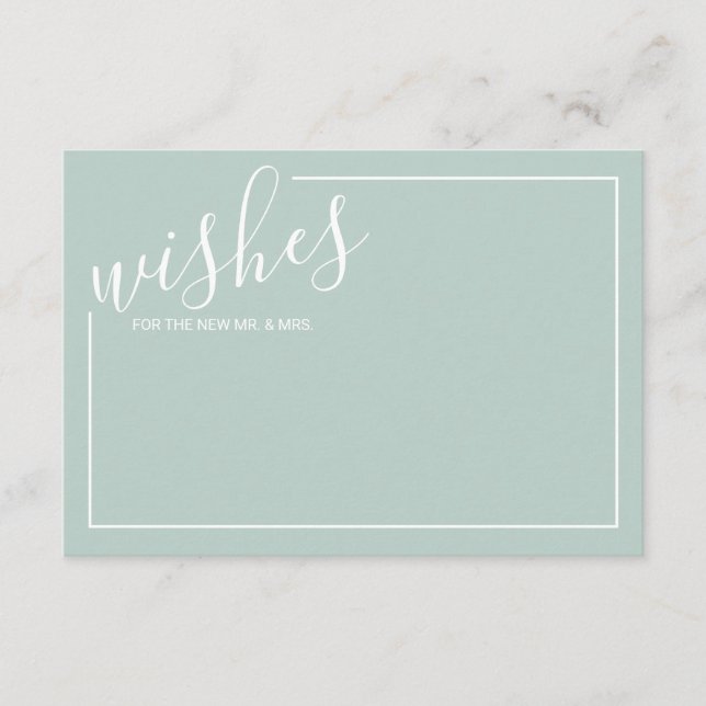 Modern Script Wedding Advice and Wishes Card (Front)