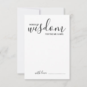 Modern Script Wedding Advice and Wishes Card