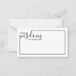 Modern Script Wedding Advice and Wishes Card<br><div class="desc">Add a personal touch to your wedding with a modern script wedding advice and wishes card. This advice card features title 'words of wisdom' with details in black script and sans serif font style with black border on white background. Perfect for wedding, baby shower, birthday party, bridal shower, bachelorette party...</div>