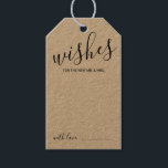 Modern Script Wedding Advice and Wishes Gift Tags<br><div class="desc">Add a personal touch to your wedding with a modern script wedding advice and wishes tag card. This advice card features title 'Wishes' in black modern script font style and details in modern sans serif font style on kraft paper. Perfect for wedding, baby shower, birthday party, bridal shower, bachelorette party...</div>