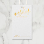 Modern Script Wedding Advice and Wishes Gold Gift Tags<br><div class="desc">Add a personal touch to your wedding with a modern script wedding advice and wishes tag card. This advice card features title 'Wishes' in real gold foil modern script font style and details in modern sans serif font style on white background. Perfect for wedding, baby shower, birthday party, bridal shower,...</div>