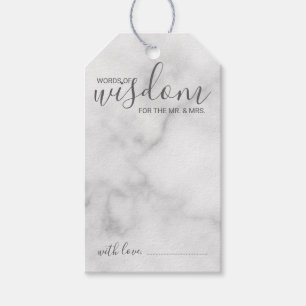 Modern Script Wedding Advice and Wishes Marble Gift Tags