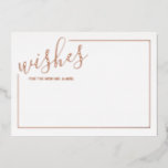 Modern Script Wedding Advice and Wishes Rose Gold<br><div class="desc">Add a personal touch to your wedding with a modern script wedding advice and wishes card. This advice card features title in real rose gold foil modern calligraphy font style and details in real rose gold foil modern sans serif font style with black border on white background. Perfect for wedding,...</div>