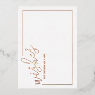 Modern Script Wedding Advice and Wishes Rose Gold