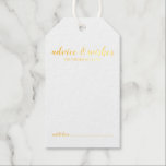 Modern Script Wedding Advice & Wishes Gold Gift Tags<br><div class="desc">Modern Script Wedding Advice and Wishes Gold Foil Tag Card
featuring title in gold foil modern script font with details in gold foil modern sans serif font on white background.</div>