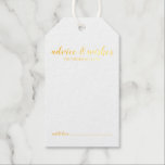 Modern Script Wedding Advice & Wishes Gold Gift Tags<br><div class="desc">Modern Script Wedding Advice and Wishes Gold Foil Tag Card
featuring title in gold foil modern script font with details in gold foil modern sans serif font on white background.</div>