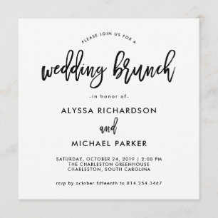 Modern Script Wedding Brunch Invitation