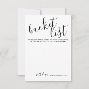 Modern Script Wedding Bucket List Advice Card
