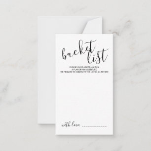 Modern Script Wedding Bucket List Advice Card