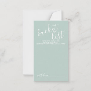Modern Script Wedding Bucket List Advice Card