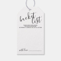 Modern Script Wedding Bucket List