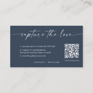 Modern Script Wedding Capture the love QR Code  Enclosure Card