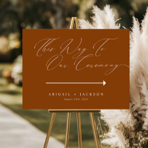Modern Script Wedding Ceremony Direction This Way Poster