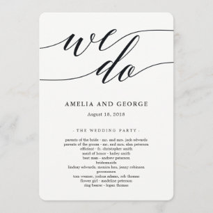 Modern Script Wedding Ceremony Program Programme