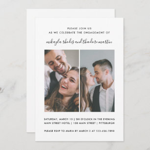 Modern Script Wedding Engagement Photo Invitation