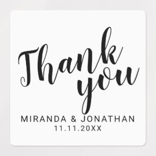 Modern Script Wedding Favour Thank You Labels