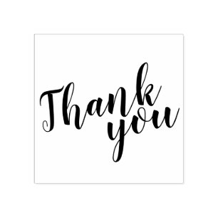 Modern Script Wedding Favour Thank You Rubber Stamp