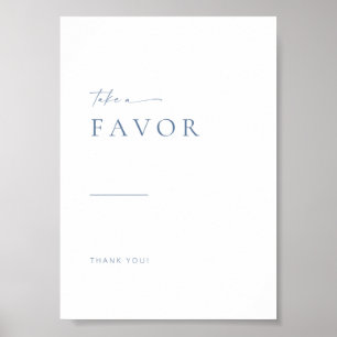 Modern Script Wedding Favours Sign Blue