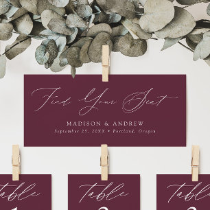 Modern Script Wedding Find Your Seat Header Card