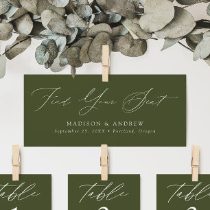 Modern Script Wedding Find Your Seat Header Card