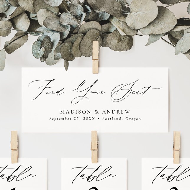 Modern Script Wedding Find Your Seat Header Card (Creator Uploaded)