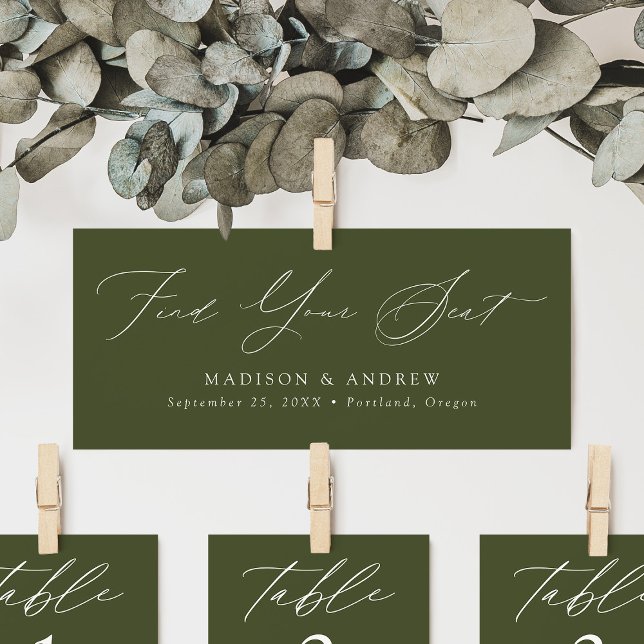 Modern Script Wedding Find Your Seat Header Card (Creator Uploaded)