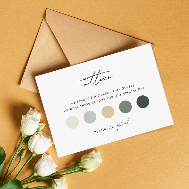 Modern Script Wedding Guest Attire Dress Code Card (Creator Uploaded)