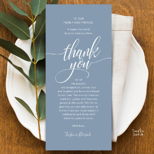 Modern Script Wedding Guest Dinner Thank You Card