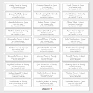 Modern Script Wedding Guest Names Address