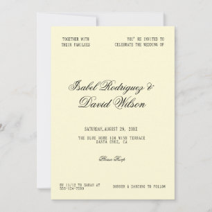 Modern Script Wedding Invitation