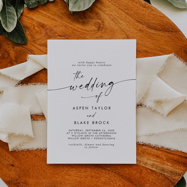 Modern Script Wedding Invitation (Creator Uploaded)