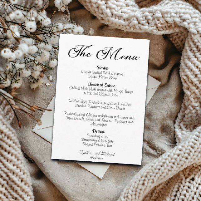 Modern Script Wedding Menu (Creator Uploaded)