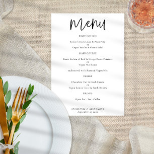 Modern Script Wedding Menu Any Colour Poster