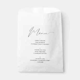 Modern Script Wedding Menu Bread Bag