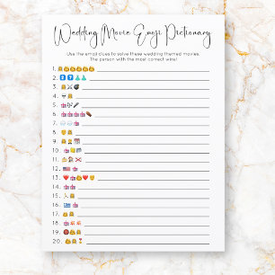 Modern Script Wedding Movie Emoji Pictionary Game