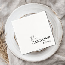 Modern Script Wedding Personalised Name Date