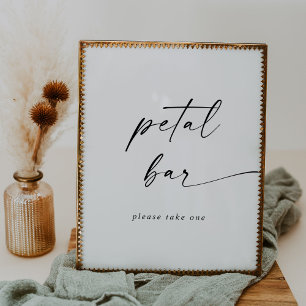 Modern Script Wedding Petal Bar Poster