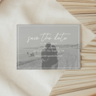 Modern Script Wedding Photo Save The Date