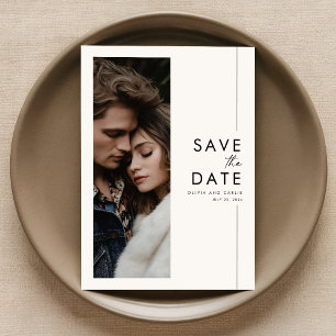 Modern Script Wedding Photo Save The Date Invite