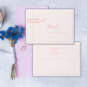 Modern Script Wedding pink blush  Envelope