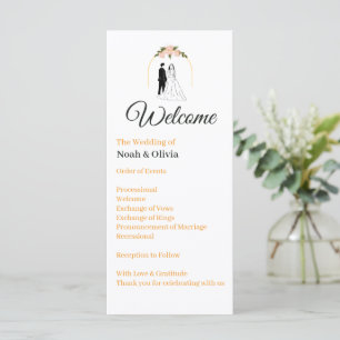 Modern Script Wedding Program Card