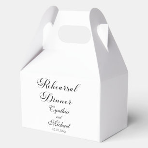 Modern Script Wedding Rehearsal Dinner Favour Box
