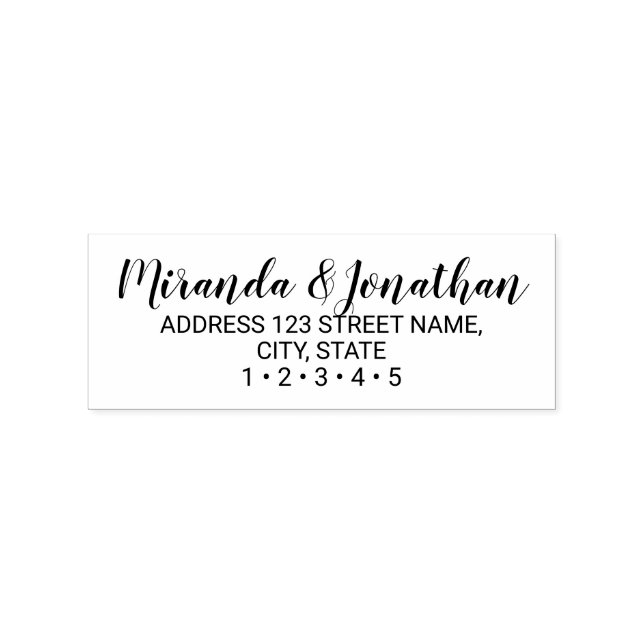 Modern Script Wedding Return Address Rubber Stamp (Imprint)