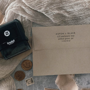 Modern Script Wedding Return Address Self-inking Stamp