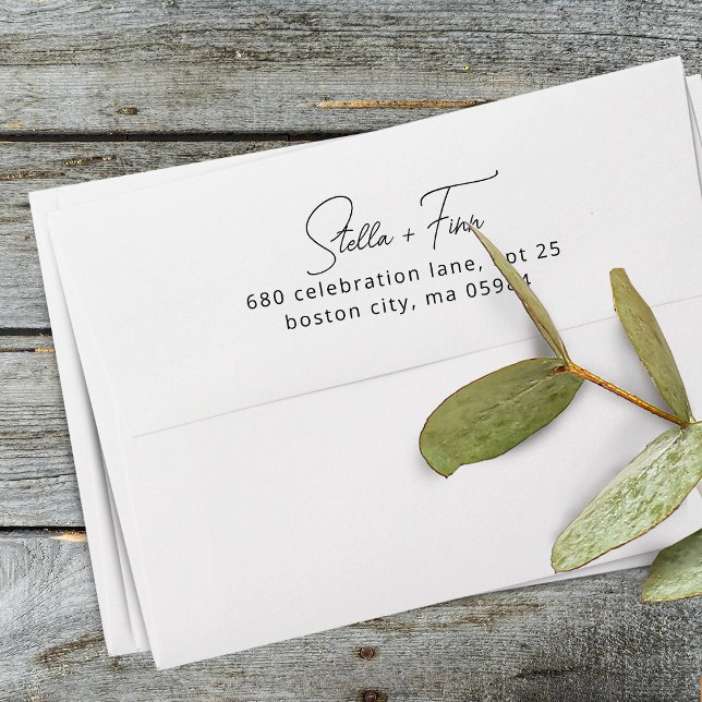 Modern Script Wedding Return Address Self-inking Stamp (Modern Script Wedding Return Address Self-inking Stamp)